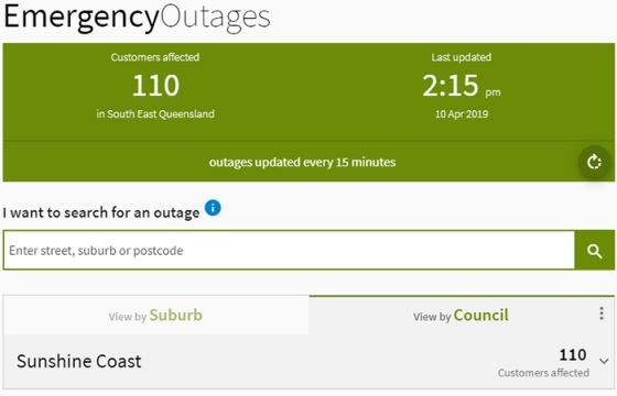 encore energy outage