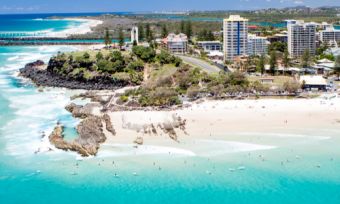 Birds eye view of Gold Coast beach