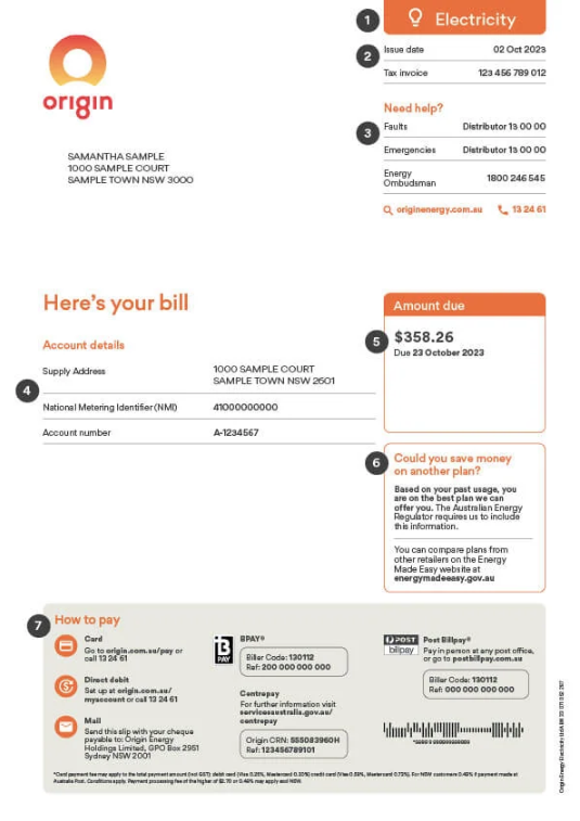 Origin Energy Bill