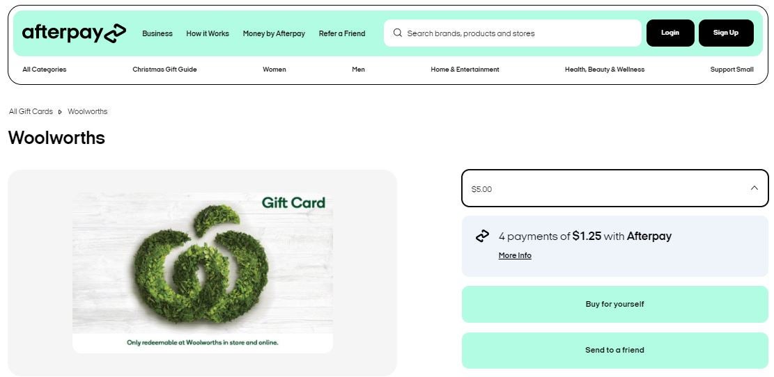 38++ Afterpay gift cards woolworths information