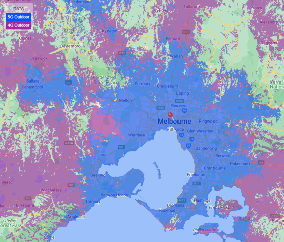 Vodafone 5G coverage in Melbourne