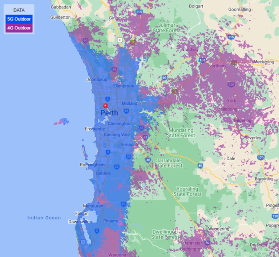 Vodafone 5g coverage in Perth