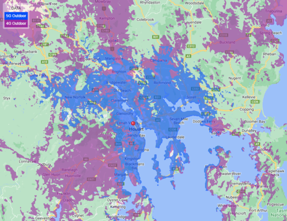 Vodafone 5g coverage in Hobart