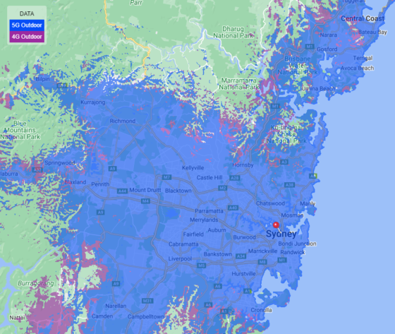 Vodafone 5G coverage in Sydney