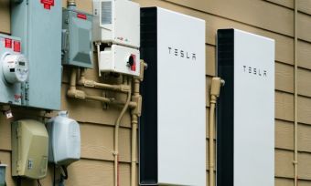 Tesla Solar Batteries on Wall