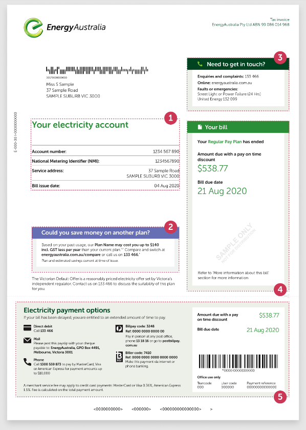 EnergyAustralia Energy Bill