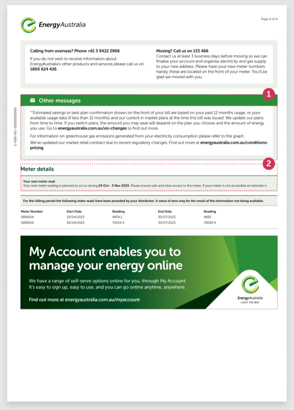 EnergyAustralia Energy Bill