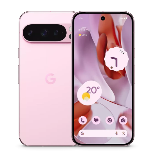 Google Pixel 9 Pro in rose quartz. 