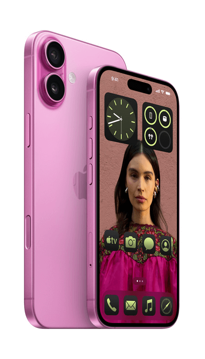 iPhone 16 Plus in Pink.