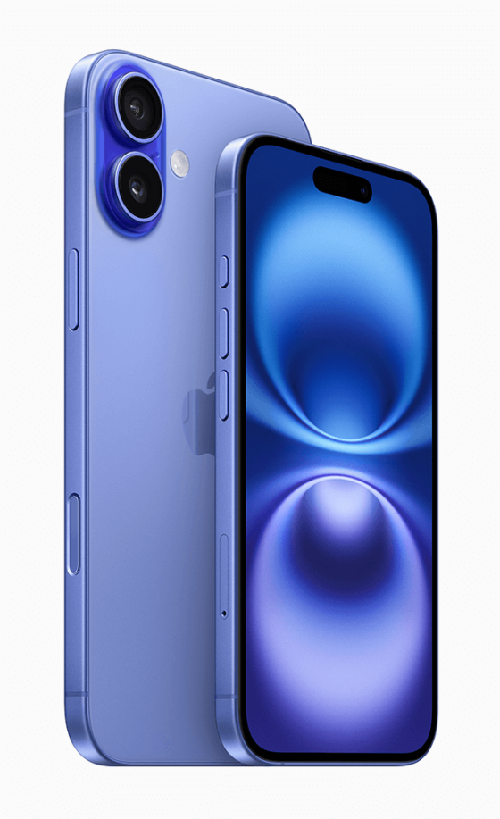 iPhone 16 Plus in Ultramarine.