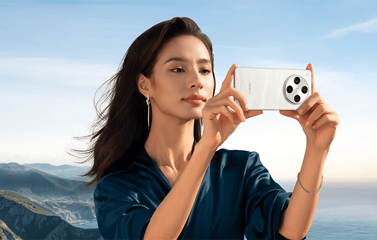 Woman taking photos with the OPPO Find X8 Pro