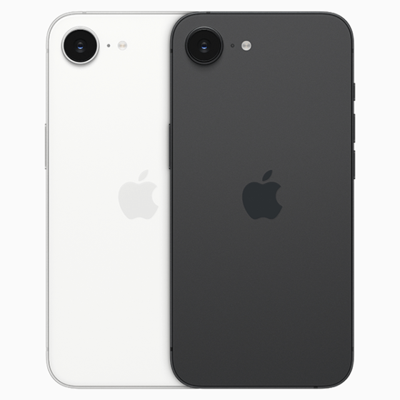 Apple iPhone 16e in black and white